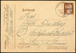 4858 3 Pfg Hitler Mit Aufdruck "Feldpost", Aushilfs-Zulassungsmarke Für Den Postverkehr Der Heeresgruppe B, So Genannte  - Autres & Non Classés