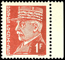 4877 1 Fr. Pétain Bräunlichrot, Propagandafälschung Mit Rechtem Bogenrand, Tadellos Postfrisch, Unsigniert, Fotobefund B - Other & Unclassified