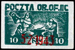 4919 "5.2.43", Roter Aufdruck Auf 10 Gr. Grün, Ungebraucht O.G., Katalog: 51 (*) - Sonstige & Ohne Zuordnung