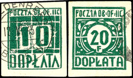 4923 Portomarken: 1942, 10 F. Und 20 F. Je In Den Farben Grün (RRR!!) Und Braun, Tadellos Gestempelt, Die Werte In A-Far - Sonstige & Ohne Zuordnung