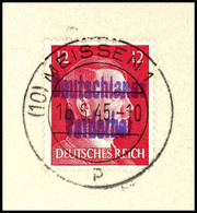 4957 12 Pfg Lilarot ((StTdr.), Ideal Zentrisch Entwertet Auf Kleinem Briefstück, Luxus, Mi. 750.-, Katalog: 26 BS - Meissen