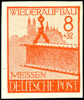 4959 8 + 32 Pfg Wiederaufbau Geschnitten, Tadellos Postfrisch, Gepr. Leonhard, Mi. 250.-, Katalog: 37B ** - Meissen