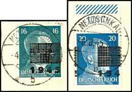 4964 1 Pfg Bis 20 Pfg Hitler Mit Lokalem Aufdruck, 10 Pfg Aufdruck In Type IIb - Alle Anderen Werte Mit Aufdruck In Type - Autres & Non Classés