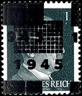 4967 1 Pfg Hitler Mit Doppelaufdruck "Gitter Auf Block", Postfrisch, Winzige - Vermutlich Herstellungsbedingte Haftstell - Other & Unclassified