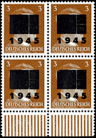 4972 3 Pfg Hitler Mit Lokalem Aufdruck - Type IIb, Viererblock, Tadellos Postfrisch, Mi. 160.-, Katalog: 2IIb(4) ** - Sonstige & Ohne Zuordnung