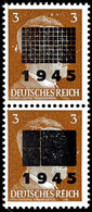 4975 3 Pfg Hitler Als Senkrechtes Paar Mit Aufdruck In Type I (oben) Und IIa (unten), Tadellos Postfrisch, Gepr. Zierer  - Andere & Zonder Classificatie