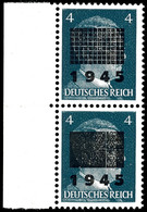 4977 4 Pfg Hitler Im Senkr. Paar Mit Aufdrucken Type I (oben) Und  Type IIb (unten), Tadellos Postfrisch, Gepr. Sturm BP - Other & Unclassified