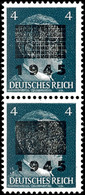 4978 4 Pfg Hitler Mit Lokalem Aufdruck, Senkrechtes Typenpaar I/Iib, Tadellos Postfrisch, Gepr. Sturm BPP, Mi. 100.-, Ka - Andere & Zonder Classificatie