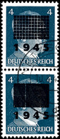 4979 4 Pfg Hitler Mit Lokalem Aufdruck, Senkrechtes Typenpaar I/IIa, Tadellos Gestempelt, Gepr. Zierer BPP, Mi. 150.-, K - Other & Unclassified