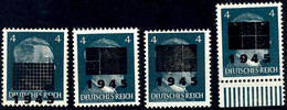 4980 4 Pfg Hitler Mit Lokalem Aufdruck - Alle Vier Aufdrucktypen I, IIa, IIb Und IIc, 4 Werte, Tadellos Postfrisch, Gepr - Andere & Zonder Classificatie