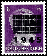 4982 6 Pfg Hitler, Blauviolett, Aufdruck In Type I, Tadellos Postfrisch, Gepr. Opitz, Mi. 100.-, Katalog: 5aI ** - Other & Unclassified