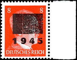 4986 8 Pfg Hitler Mit Aufdruck In Type IIa, Vom Rechten Bogenrand, Tadellos Postfrisch, Gepr. Sturm BPP, Mi. 160.-, Kata - Sonstige & Ohne Zuordnung
