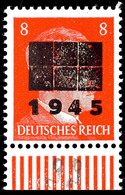 4990 8 Pfg Hitler Mit Aufdruck In Type IIc, Tadellos Postfrisch, Unterrandstück, Gepr. Opitz Und Zierer BPP, Mi. 160.-,  - Autres & Non Classés