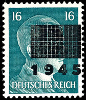 5002 16 Pfg Hitler Mit Aufdruck In Type I, Tadellos Postfrisch, Gepr. Zierer  BPP, Mi. 120.-, Katalog: 10I ** - Other & Unclassified