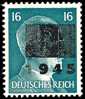 5004 16 Pfg Hitler Mit Aufdruck In Type IIb, Tadellos Postfrisch, Gepr. Zierer BPP, Mi. 150.-, Katalog: 10IIb ** - Other & Unclassified