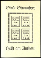 5023 Blockausgabe Wiederaufbau Mit Plattenfehler I " 'Strausburg' Statt 'Strausberg' ", Postfrisch Und Gestempelt (außer - Other & Unclassified