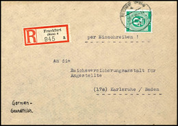 5037 42 Pfg. Ziffer Als Portogerechte Einzelfrankatur Auf R-Brief Aus FRANKFURT 28.2.46 An Die Reichsversicherungsanstal - Autres & Non Classés