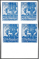 5079 4 Pfg. Dunkelultramarin, Papier X, Postfrischer 4er - Block Vom Bogenunterrand, Mi. 180,- +, Katalog: 30x ** - Sonstige & Ohne Zuordnung