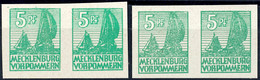 5081 5 Pfg Abschiedsserie Mittelgrün, Papier X, Waagerechtes Paar, Tadellos Postfrisch, Gepr. Kramp BPP, Dazu Vergleichs - Other & Unclassified