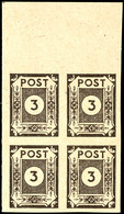 5120 3 Pf. Schwarzbraun, Papier V Mit Spargummi, Oberrand-4er-Block Mit Einmal Type II, Tadellos Postfrisch, Katalog: 51 - Other & Unclassified