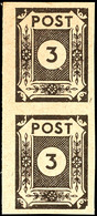 5121 3 Pf. Schwarzbraun, Papier V Mit Spargummi, Senkr. Paar, Mit Einmal Type II, Tadellos Postfrisch, Katalog: 51avyI/I - Sonstige & Ohne Zuordnung