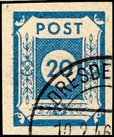 5136 20 Pfg. Lebhaftpreußischblau, Tadellos Zeitgerecht Entwertet DRESDEN, Sign. Rehfeld, Mi. 6.000,-, Katalog: 54b O - Sonstige & Ohne Zuordnung