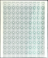 5160 4 Pfg Ziffern, Kompletter Bogen Zu 100 Werten, Davon 25 Stück Mit Abart "volles Mittelstück" - Entstanden Durch Dia - Other & Unclassified