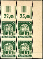 5165 6+44 Pf. Dunkelgraugrün, Re. Oberer Eckrand-4er-Block In A-Zähnung, Waager. Ungezähnt, Tadellos Postfrisch, Katalog - Andere & Zonder Classificatie