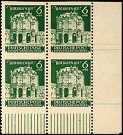 5166 6+44 Pf. Dunkelgraugrün, Re. Unterer Rand-4er-Blockm Waager. Ungezähnt Mit Rakelstrich, Tadellos Postfrisch, Neuer  - Sonstige & Ohne Zuordnung