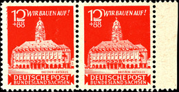 5176 12+88 Pf. Lebhaftrot, Probedruck Im Waager. Paar, Tadellos Postfrisch, Selten, Mi. 1500,-, Katalog: 65PII ** - Sonstige & Ohne Zuordnung