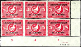 5262 24 Pfg Volkskongress Lilarot, Type II, Mit DV4 Im Waagerechten Eckrand 6er-Block, Tadellos Postfrisch, Mi. 400.-, K - Sonstige & Ohne Zuordnung