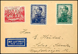 5282 Deutsch-chinesische Freundschaft Komplett Aus Luftpost-FDC Von DRESDEN 27.6.51 Nach Schweden, Tadellos, Mi. 500,-,  - Andere & Zonder Classificatie