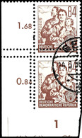 5291 84 Pfg Fünfjahrplan, Nachdruck Mit Wz. 2XI, Senkrechtes Paar Aus Der Linken Unteren Bogenecke, Durch Versetzte Kamm - Andere & Zonder Classificatie