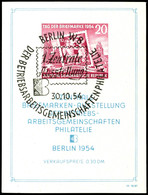 5306 Blockausgabe "Erste Zentrale Briefmarkenausstellung, Berlin", Wasserzeichen XI, Plattenfehler IV "Farbpunkt Unten I - Other & Unclassified