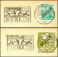 5352 2 Pfg - 1 DM Schwarzaufdruck, Kurzsatz Zu 17 Werten, Alle Jeweils Auf Briefstück Mit Luftbrückenstempel "BERLIN SW  - Andere & Zonder Classificatie