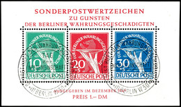 5396 Blockausgabe Währungsgeschädigte Mit ESST "BERLIN 17.12.49", Tadellos, Gepr. Schlegel BPP, Mi. 2.200.-, Katalog: Bl - Sonstige & Ohne Zuordnung