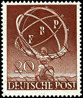 5404 20 Pfg. ERP, Probedruck In Schwärzlichgelbbraun, Postfrisch Signiert Schlegel, Mi. 1.000.-, Katalog: 71P ** - Autres & Non Classés