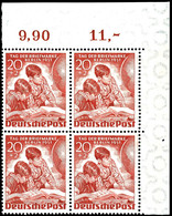 5410 10 U. 20 Pfg. Tag Der Briefmarke In Postfrischen 4-er Blocks Aus Bogenecken, Mi. 220.-, Katalog: 80/81 ** - Andere & Zonder Classificatie