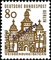 5422 80 Pfg. Bauwerke, Olivbraun Statt Dunkelrotbraun, Postfrisch, Signiert Schlegel BPP Mit Fotoattest, Mi. 500.-, Kata - Sonstige & Ohne Zuordnung