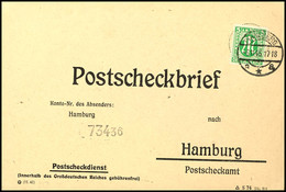 5485 5 Pfg. Engl. Druck Als Portogerechte Einzelfrankatur Auf Postscheckbrief Aus PINNEBERG 6.11.45 Nach Hamburg, Pracht - Sonstige & Ohne Zuordnung