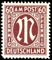 5509 60 Pf. AM-Post Deutscher Druck, Karminbraun, Gez. 11½:, Postfrisch, Gepr. Hettler BPP, Mi. 150,-., Katalog: 33aD ** - Other & Unclassified
