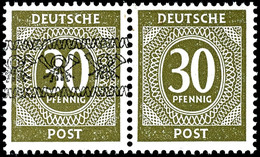 5560 30 Pfg. Ziffer, Waagerechtes Paar, Einmal Mit Bandaufdruck, Einmal Ohne, Postfrisch, Geprüft Schlegel BPP, Mi. Ohne - Sonstige & Ohne Zuordnung