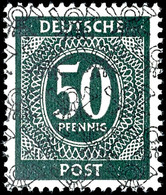 5574 50 Pfg. Ziffer Mit Vorder- Und Rückseitigem Bandaufdruck, Postfrisch, Geprüft Schlegel BPP, Mi. 280,-, Katalog: 66I - Sonstige & Ohne Zuordnung