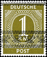 5595 1 RM Ziffer Mit Bandaufdruck, Tadellos Postfrisch, Selten, Tiefst Gepr. Dr. Dub Und H.-G. Schlegel BPP Mit Fotoatte - Andere & Zonder Classificatie