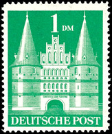 5607 1 Mk. Bauten, Smaragdgrün, Eng Gez., Type II (hohe Treppe), Postfrisch, Mi. 160,-, Katalog: 97baIIYG ** - Andere & Zonder Classificatie