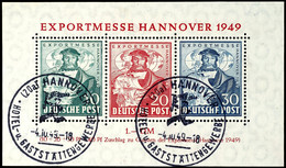 5617 Blockausgabe "Exportmesse Hannover 1949, A-Farbe, Gestempelt Mit Sonderstempel "Hannover", Fotobefund H.-D. Schlege - Sonstige & Ohne Zuordnung
