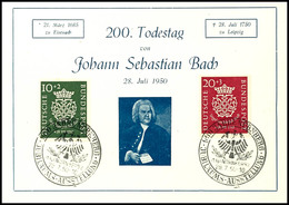 5639 "Bach" Kpl. Als FDC Auf Hübsch Illustrierter Karte Mit ESSt. Aus NÜRNBERG, Tadellos, Gepr. Schlegel BPP, Mi. 600,-- - Autres & Non Classés