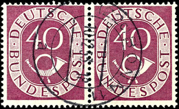 5653 40 Pf. Posthorn, Waager. Paar, Tadellos, Gest., Mi. 250,-, Katalog: 133 O - Autres & Non Classés
