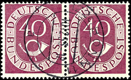 5653 40 Pf. Posthorn, Waager. Paar, Tadellos, Gest., Mi. 250,-, Katalog: 133 O - Sonstige & Ohne Zuordnung