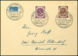 5654 "Posthorn" 40 Und 60 Pf. Auf Tadellosem FDC Mit Frankfurter ESSt., Mi. 850,--, Katalog: 133, 135 FDC - Autres & Non Classés